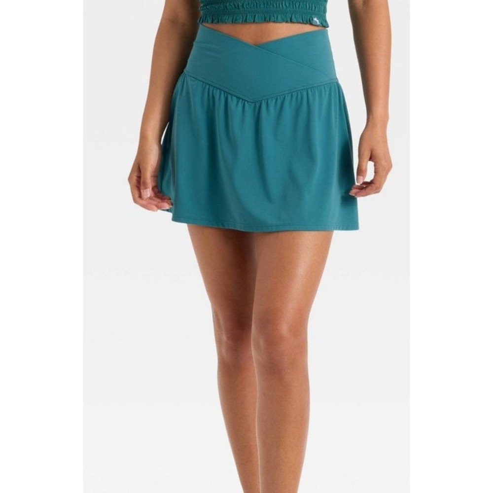 Joy Lab Skort M Blue Crossover Waist Built-In Shorts Activewear Tennis NWT